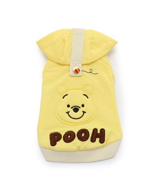 PET PARADISE 犬 服 ディズニー くまのプーさん パーカー 【小型犬】 顔 ワッペン 黄