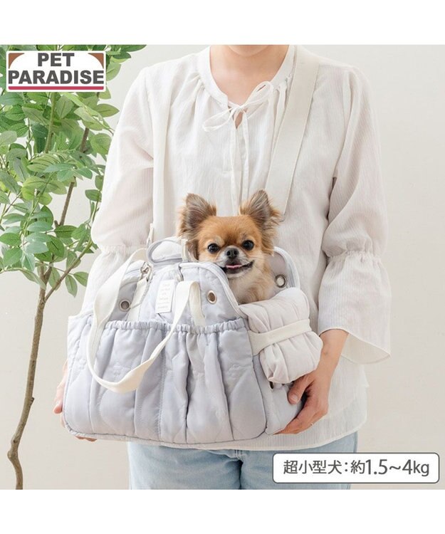 PET PARADISE ペットパラダイス キルティング キャリーバッグ 《グレー》 Ｓ グレー