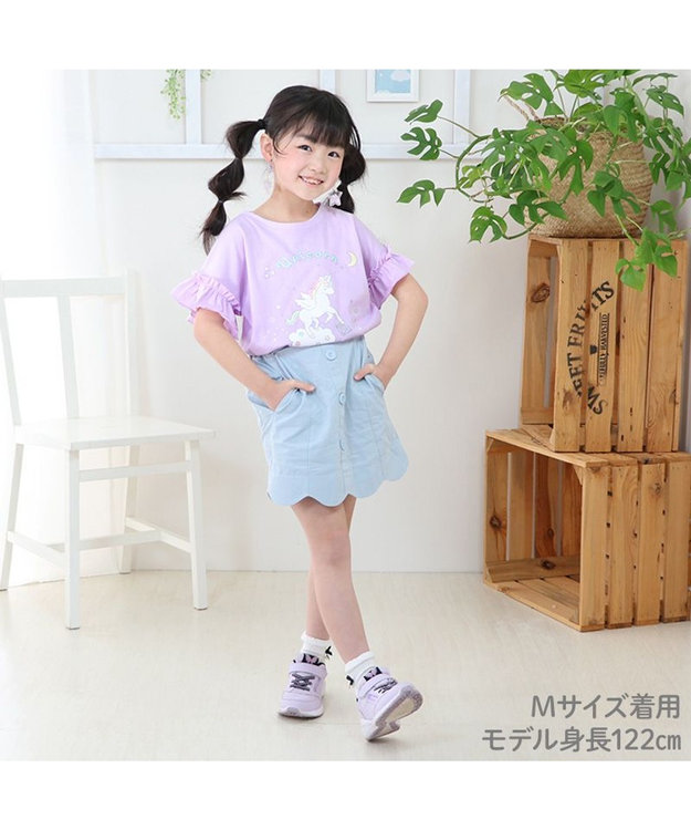 Mother garden マザーガーデン フリル袖 Tシャツ M/L サイズ 100~120cm 120~140cm 《ユニコーン/野いちご》 ユニコーン