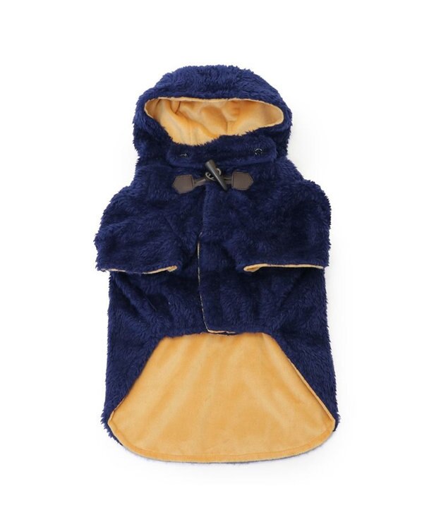 PET PARADISE J.PRESS ボアダッフルコート 小型犬 紺(ネイビー・インディゴ)
