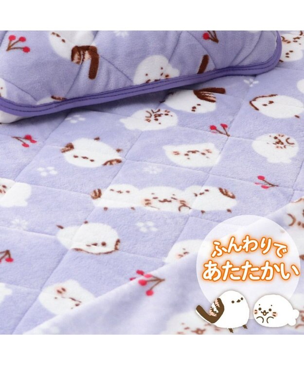 Mother garden しろたん 敷パッド 《シマエナガ》 100×200cm パープル