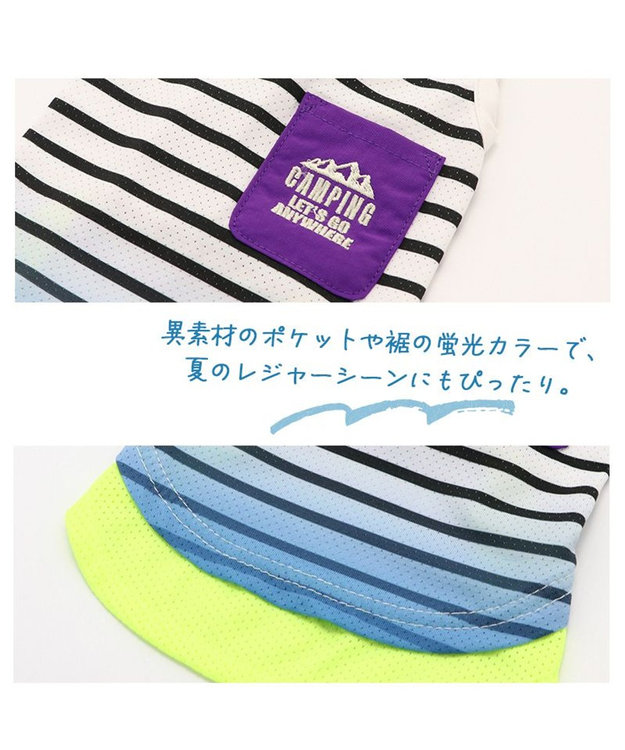 PET PARADISE 犬の服 夏 ひんやり クール メッシュ 接触冷感 虫よけ  グラデーション タンクトップ 【中型犬】【大型犬】クールマックスエコメイド 青