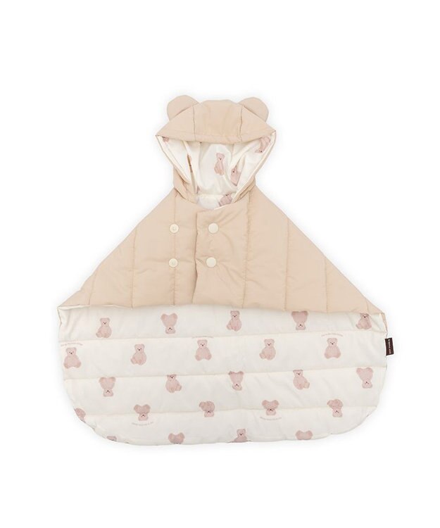 PET PARADISE ペットパラダイス くまちゃん フード付 防寒 ブランケット 小 ベージュ