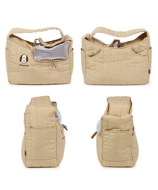 PET PARADISE スヌーピー キルトスリング M 小型犬 約4～8kg ベージュ