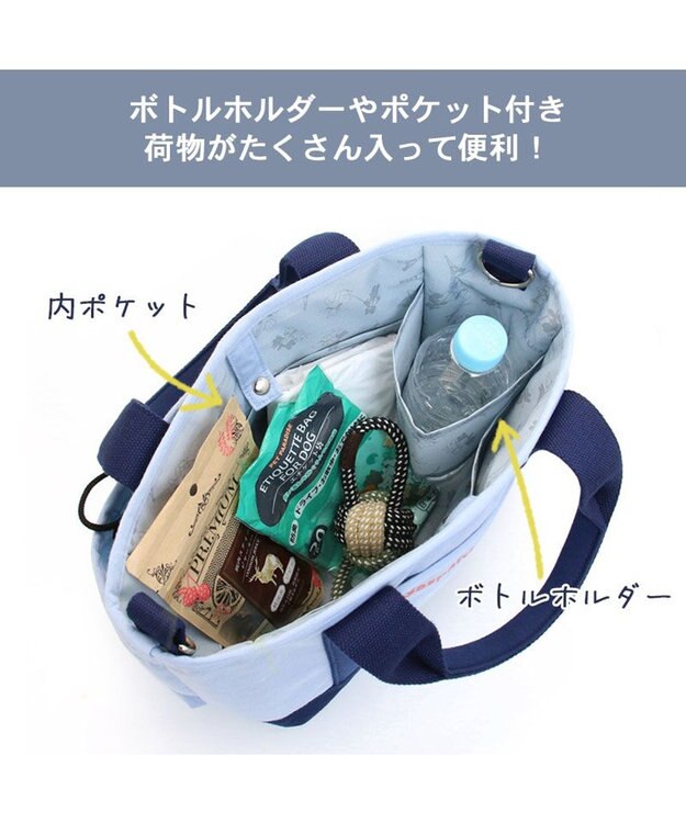 リサとガスパールお散歩バッグ 《水色 ブルー》 (26×20cm) / PET