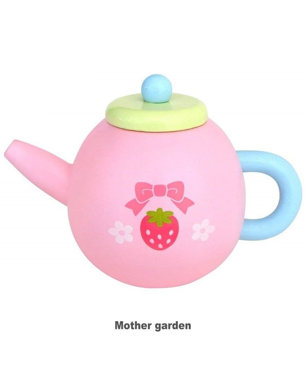 Mother garden 【ギフト巾着セット商品】 野いちご スウィートカフェリボン 《パステルティーポット付き》 ギフト巾着付きカフェリボン&ポット