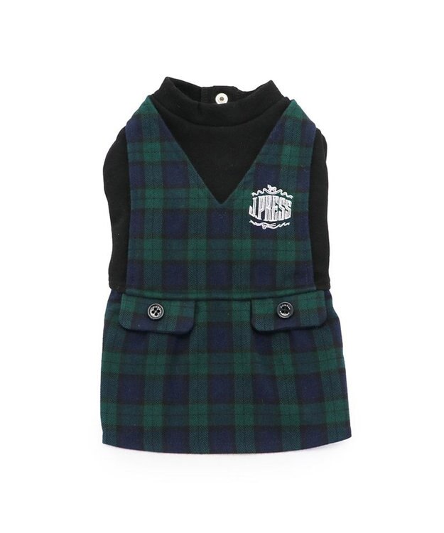 PET PARADISE J.PRESS スカートつなぎ ブラックウォッチ 小型犬 -