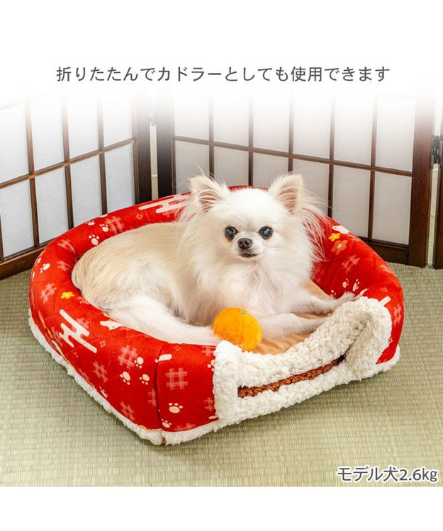 PET PARADISE ペットパラダイス こたつ ハウス 《千鳥柄》 M レッド