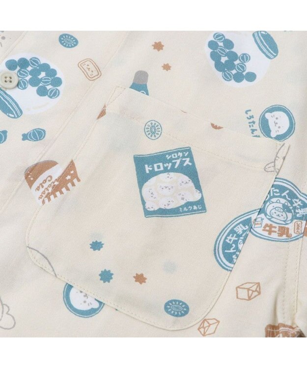 Mother garden しろたん アロハシャツ 半袖 《 駄菓子 / 黒 》 ユニセックス 男女兼用 駄菓子