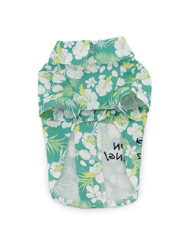 PET PARADISE スヌーピー 背中開き アロハシャツ 小型犬 グリーン