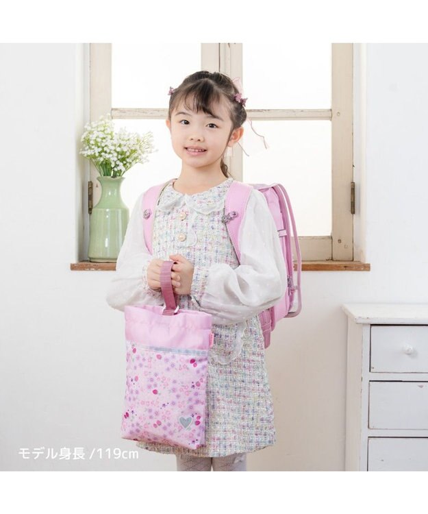 Mother garden マザーガーデン 野いちご シューズバッグ 《小花いちご柄》 小花いちご柄