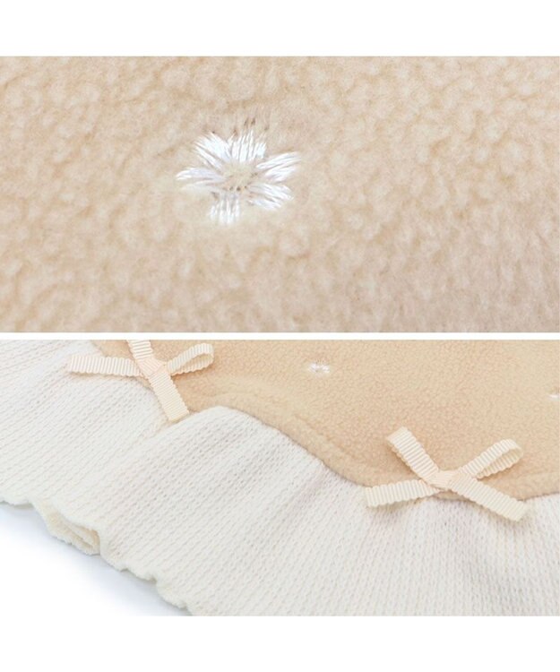 PET PARADISE ペットパラダイス ワンダフルストレッチ フリース 《お花刺繍》 小型犬 ベージュ