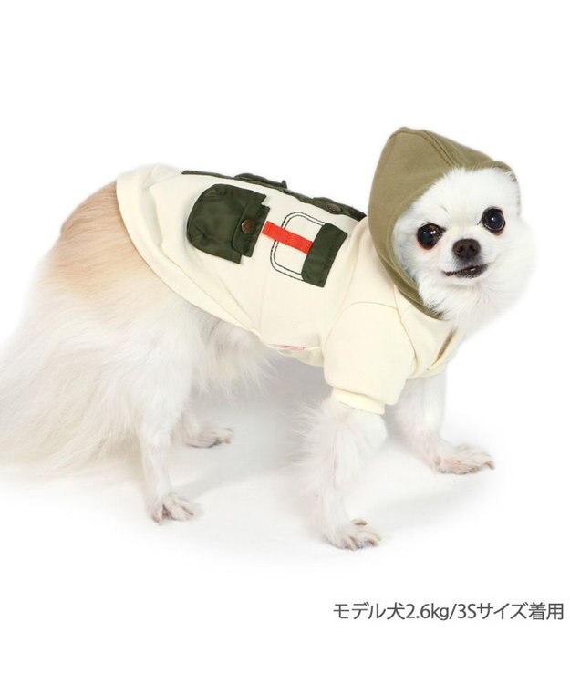 PET PARADISE ペットパラダイス ハーフベスト パーカー 小型犬 カーキ