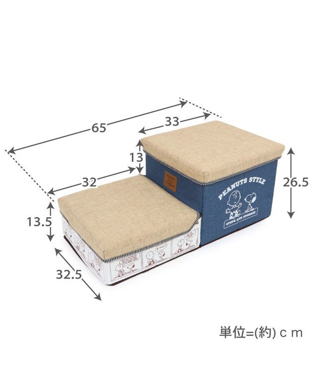 PET PARADISE ペットパラダイス スヌーピー ２段 ステップ 収納付き ゆとり 紺（ネイビー・インディゴ）