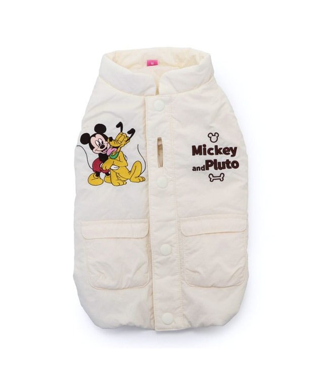 PET PARADISE ディズニー ミッキーマウス 遠赤外線 軽量ふわ ベスト 小型犬 ホワイト