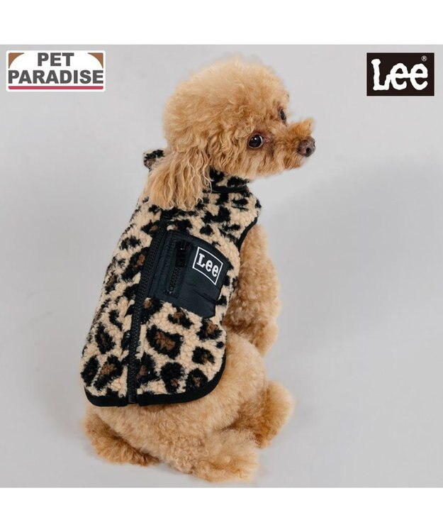 PET PARADISE Lee レオパード柄 ボアベスト 《ブラック》 小型犬 ブラック