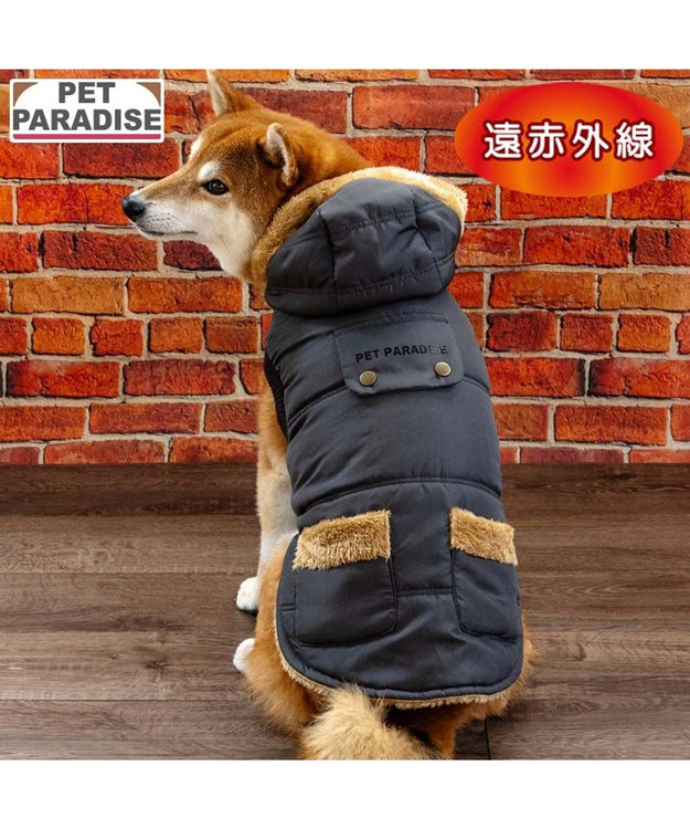 PET PARADISE ペットパラダイス 防寒フード付コート 中型犬 大型犬 ブラック