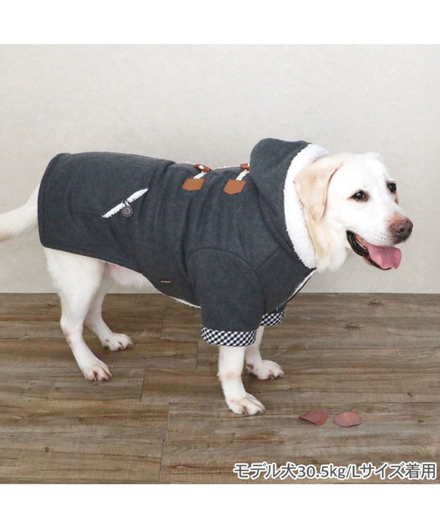 PET PARADISE ペットパラダイス フード付 ダッフルコート 中型犬 大型犬 グレー