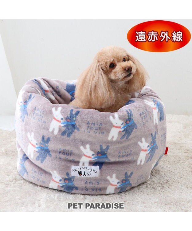 PET PARADISE リサとガスパール  遠赤外線 筒型寝袋《であい柄》 42×70cm であい柄
