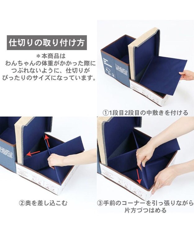 PET PARADISE ペットパラダイス スヌーピー ２段 ステップ 収納付き ゆとり 紺（ネイビー・インディゴ）