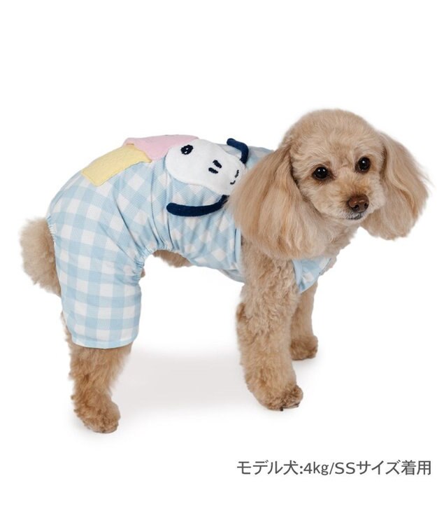 PET PARADISE スヌーピー ポケットクール ロンパース 《アイス柄》 小型犬 ホワイト×ブルー