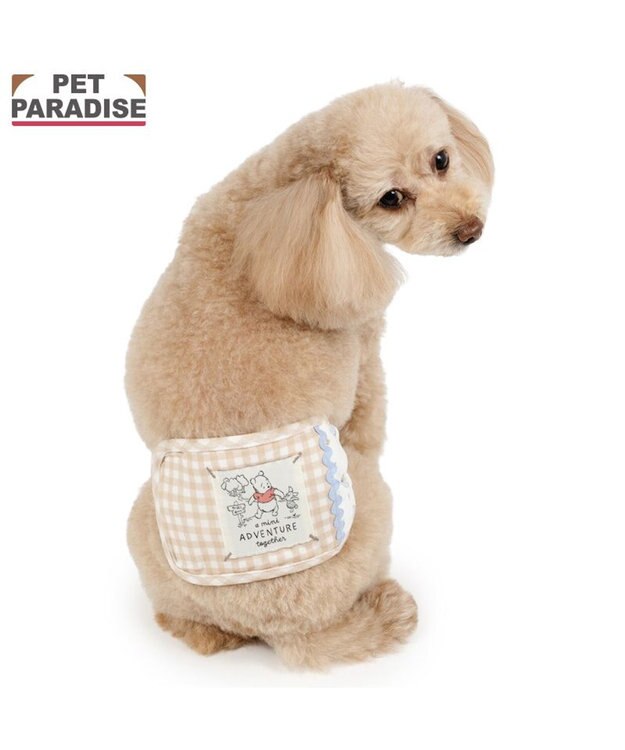 PET PARADISE ディズニー くまのプーさん マナーベルト 《チェック》 小型犬 ベージュ