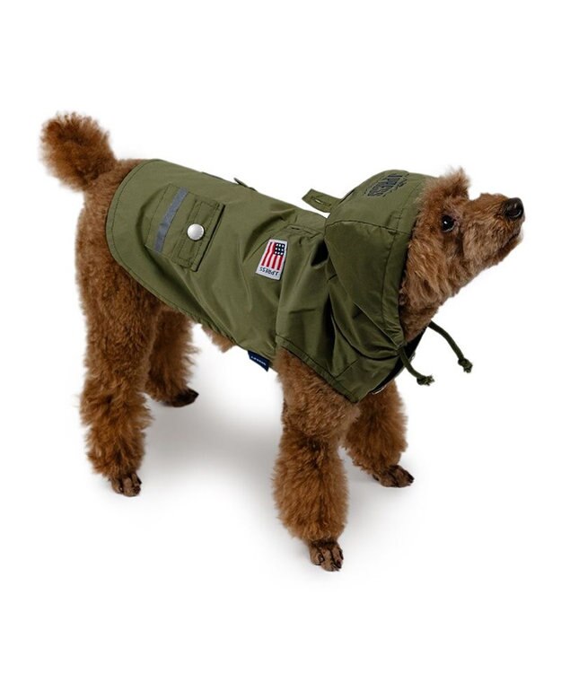 PET PARADISE J.PRESS 撥水 フード付きベスト 小型犬 カーキ