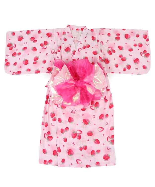 Mother garden マザーガーデン 2024 キッズ2WAY セパレート  浴衣 《野いちご 水彩柄》 110/120/130/140 野いちご水彩柄