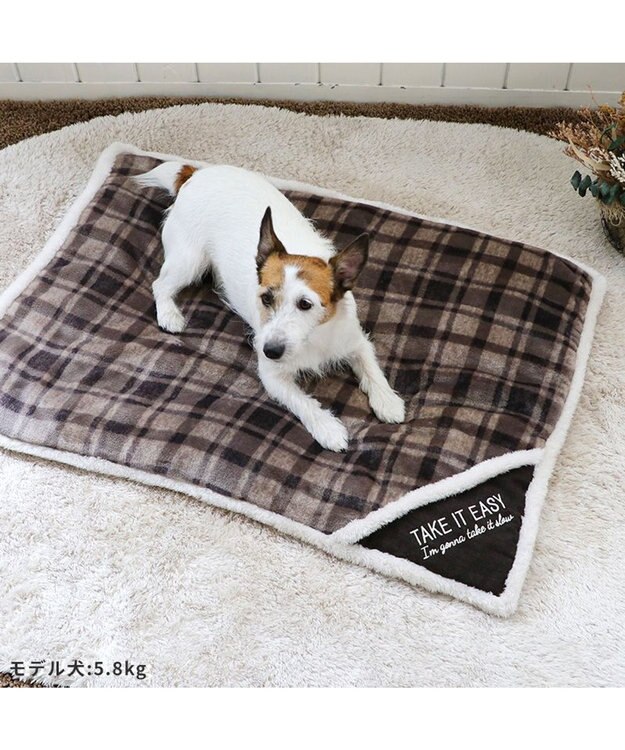 PET PARADISE ペットパラダイス 遠赤外線 ボアマット 《 チェック柄 》 (80×60cm) チェック柄