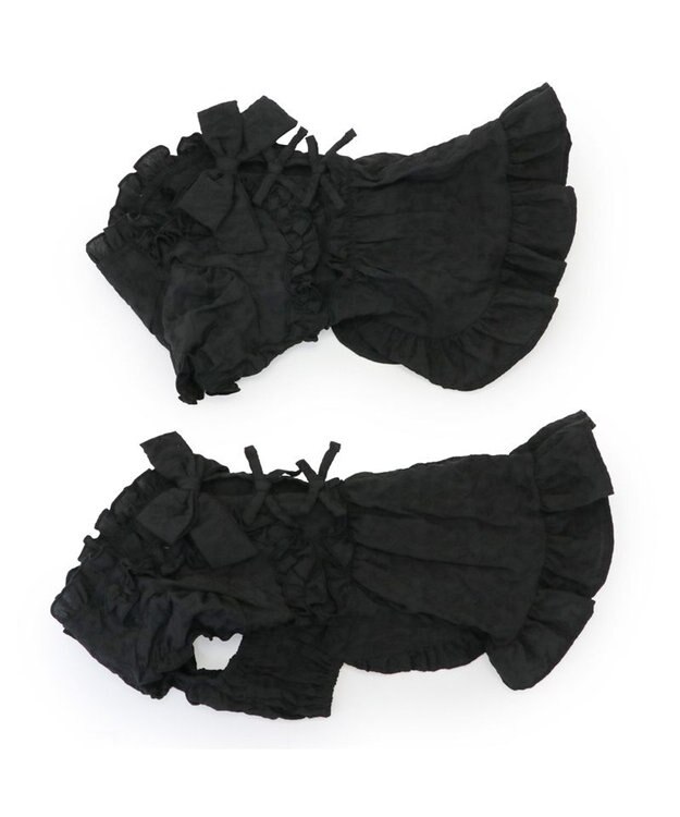 PET PARADISE cherircouture フリルリボン ワンピース 《ブラック》 小型犬 ブラック