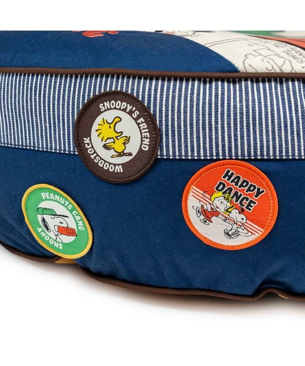 PET PARADISE スヌーピー クッション ワッペンＬ ネイビー×ホワイト