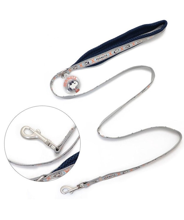 PET PARADISE 犬 スヌーピージョークール 反射 お揃い リード 【M~L】 青