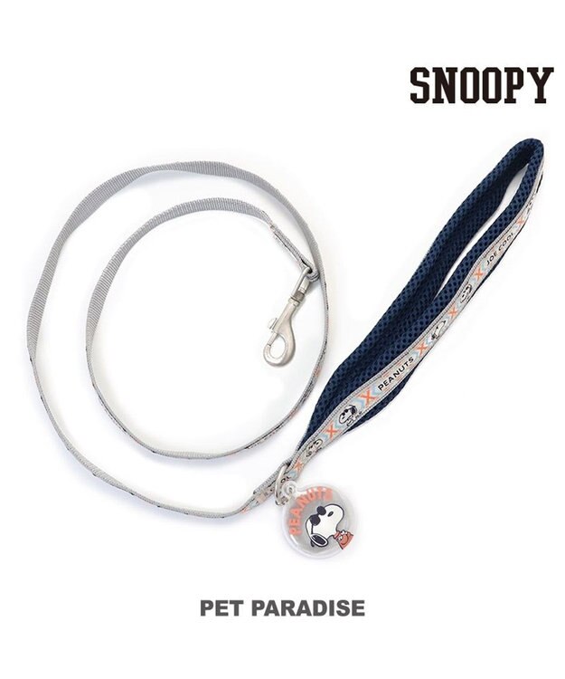 PET PARADISE 犬 スヌーピージョークール 反射 お揃い リード 【Ｍ~Ｌ】 青