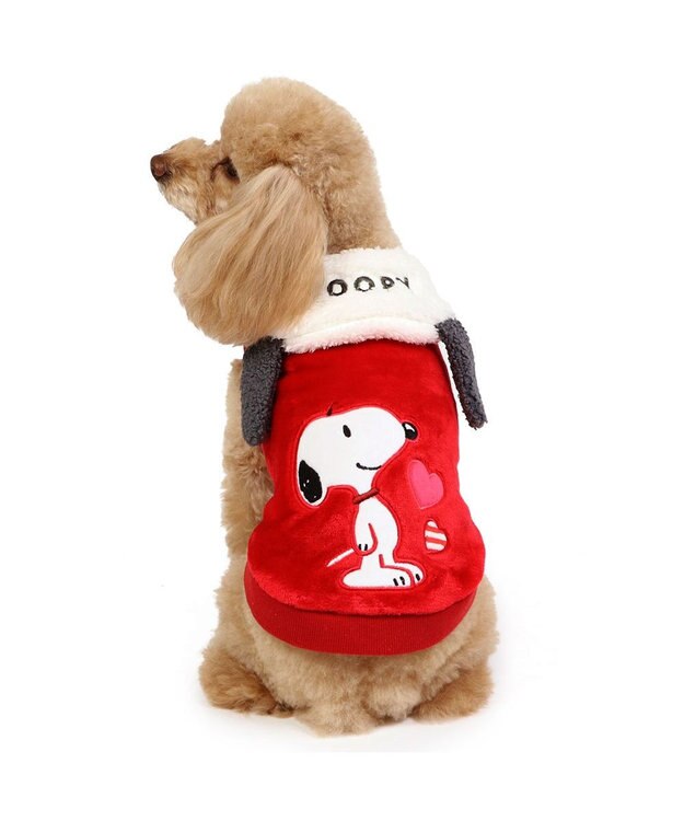 PET PARADISE スヌーピー 襟耳付きベスト 《ラブ》 小型犬 赤