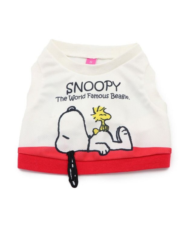 PET PARADISE  スヌーピー ショート丈 タンクトップ 保冷剤付き 中型犬 白~オフホワイト
