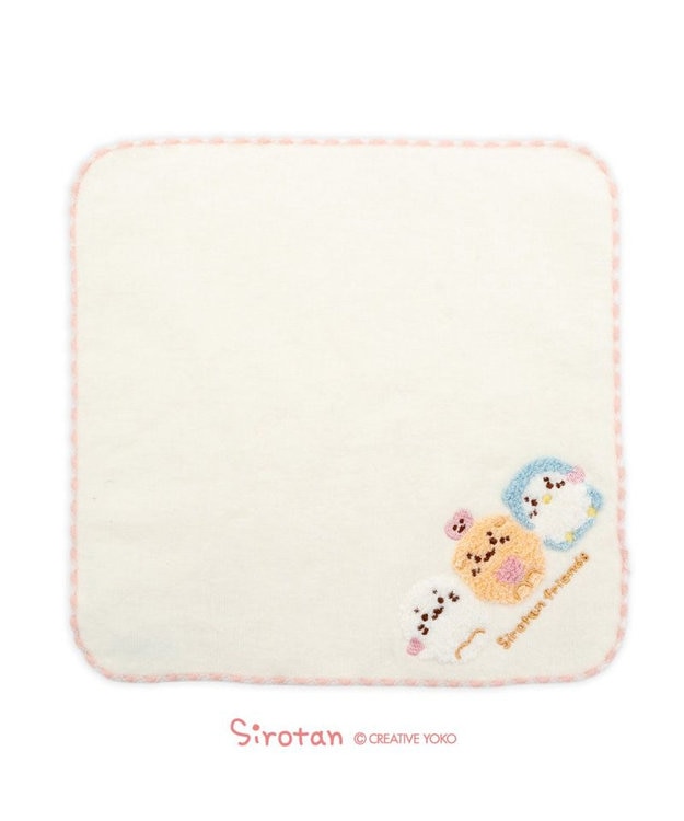 Mother garden しろたん サガラ ミニタオル 《お友だち柄》 オフホワイト