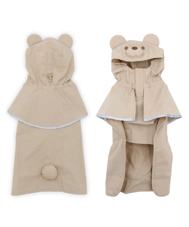 PET PARADISE ペットパラダイス くまちゃん ケープ付き レインコート 小型犬 モカ