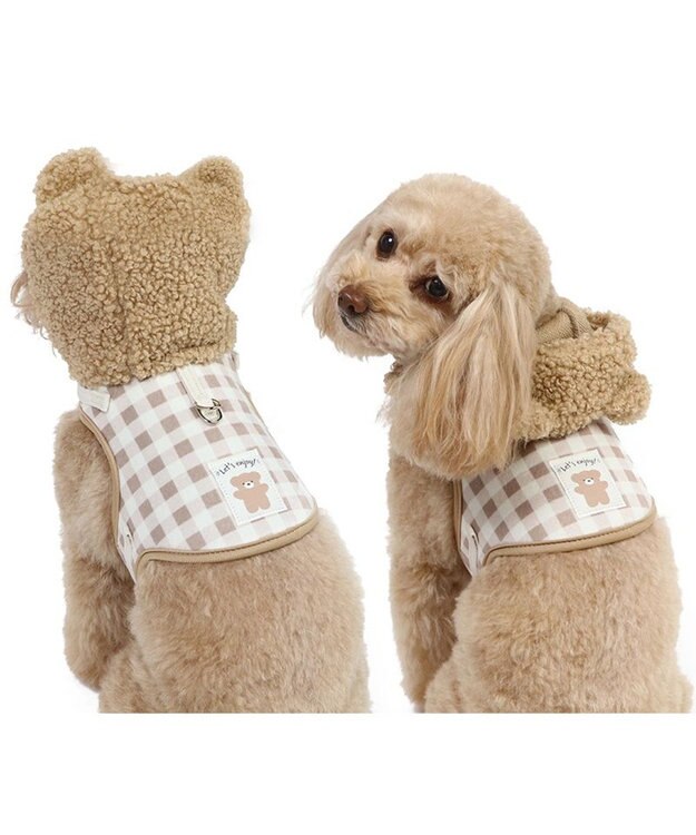 PET PARADISE ペットパラダイス くま なりきり ハーネス 《 チェック柄 》 ３Ｓ チェック柄