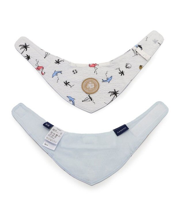 PET PARADISE J.PRESS リップル クールバンダナ 小型犬 白～オフホワイト