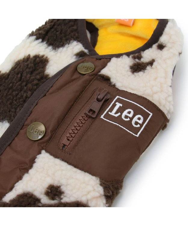 ☆白天狗☆ 様 【専用ページ】 Lee 牛柄 背中開きボアベスト 《 白茶》 小型犬 / PET PARADISE