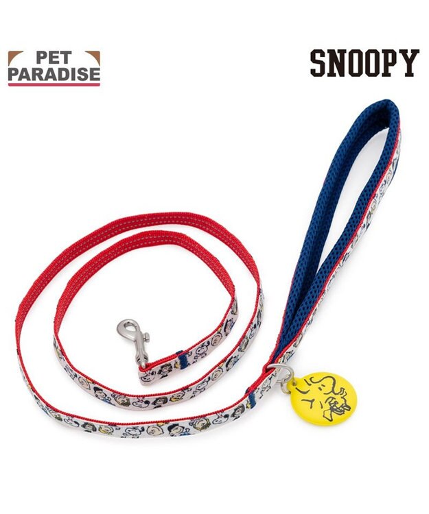 PET PARADISE スヌーピー なかよしリード Ｍ～Ｌ ホワイト×レッド