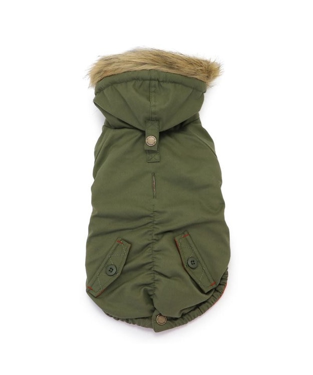 PET PARADISE ペットパラダイス 遠赤外線 モッズコート 小型犬 カーキ