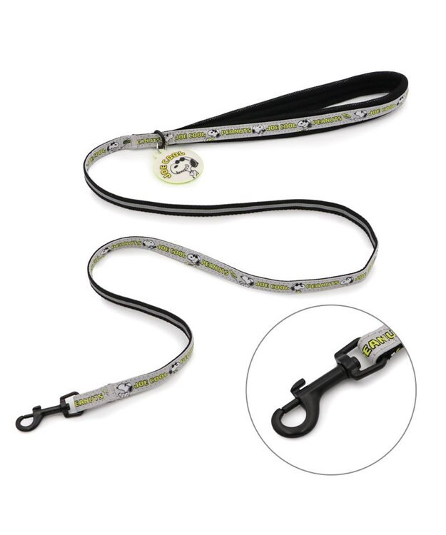 PET PARADISE スヌーピー ＪOE COOL 反射リード Ｍ～Ｌ グレー