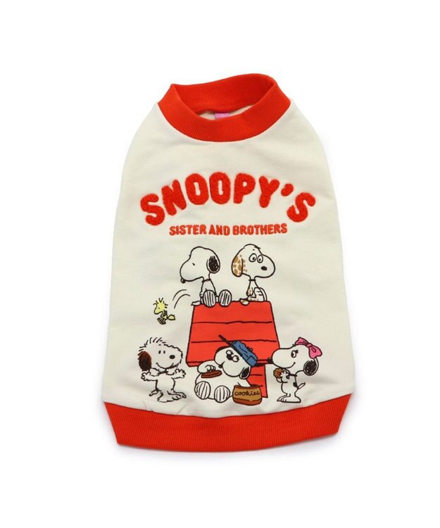 PET PARADISE スヌーピー 兄弟集合柄 トレーナー 白【中型犬】  【大型犬】 ホワイト