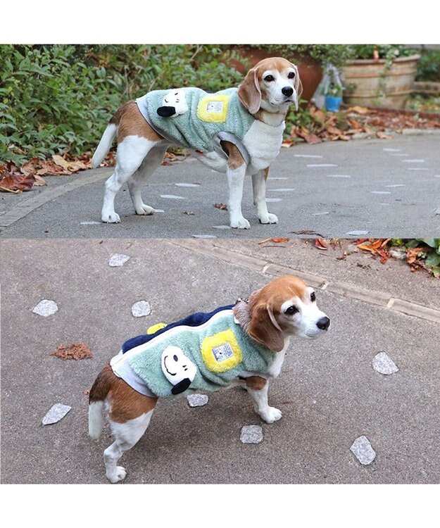 PET PARADISE スヌーピー 背中開きジップ ベスト 《マスコット》 中型犬 ブルー