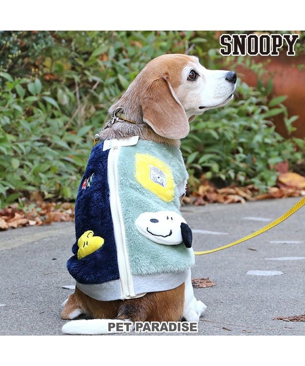PET PARADISE スヌーピー 背中開きジップ ベスト 《マスコット》 中型犬 ブルー