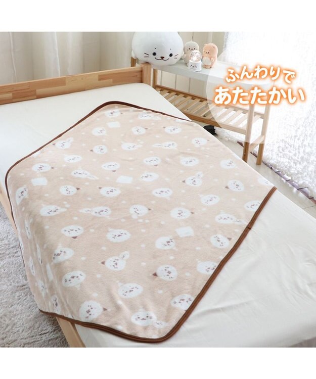 Mother garden しろたん ハーフ毛布 100×140cm 《お休み柄》 あったか大判ひざ掛け -