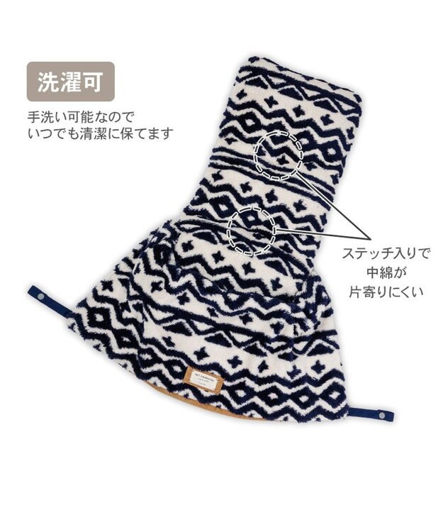 PET PARADISE ペットパラダイス 遠赤外線  カート用 クッション 《カントリー柄》 ホワイト×ネイビー