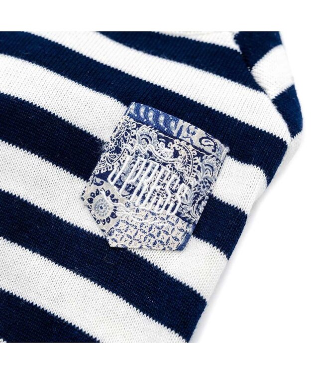 PET PARADISE J.PRESS ボーダー綿ニット 小型犬 ホワイト×ネイビー