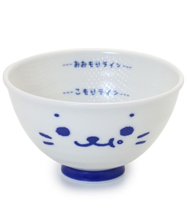 Mother garden しろたん ごはん粒がくっつきにくい ご飯茶碗 《大盛》 《顔ぼん柄/しろたん＆らっこいぬ柄》 単品 顔ぼん柄